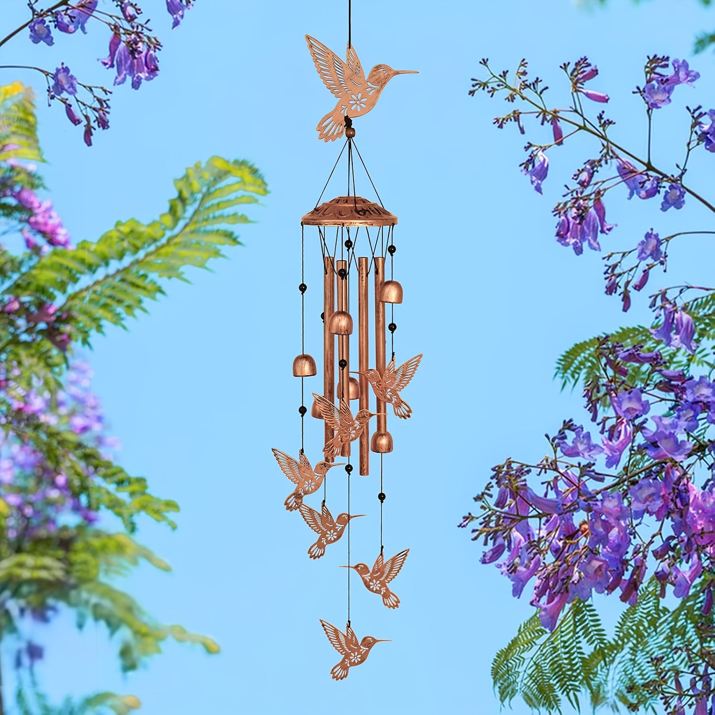 Hummingbird Wind Chime – Rustic Decoration for Garden and Patio