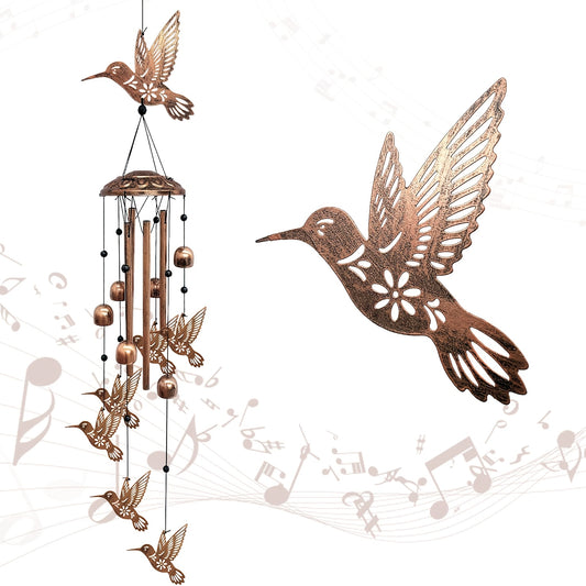 Hummingbird Wind Chime – Rustic Decoration for Garden and Patio