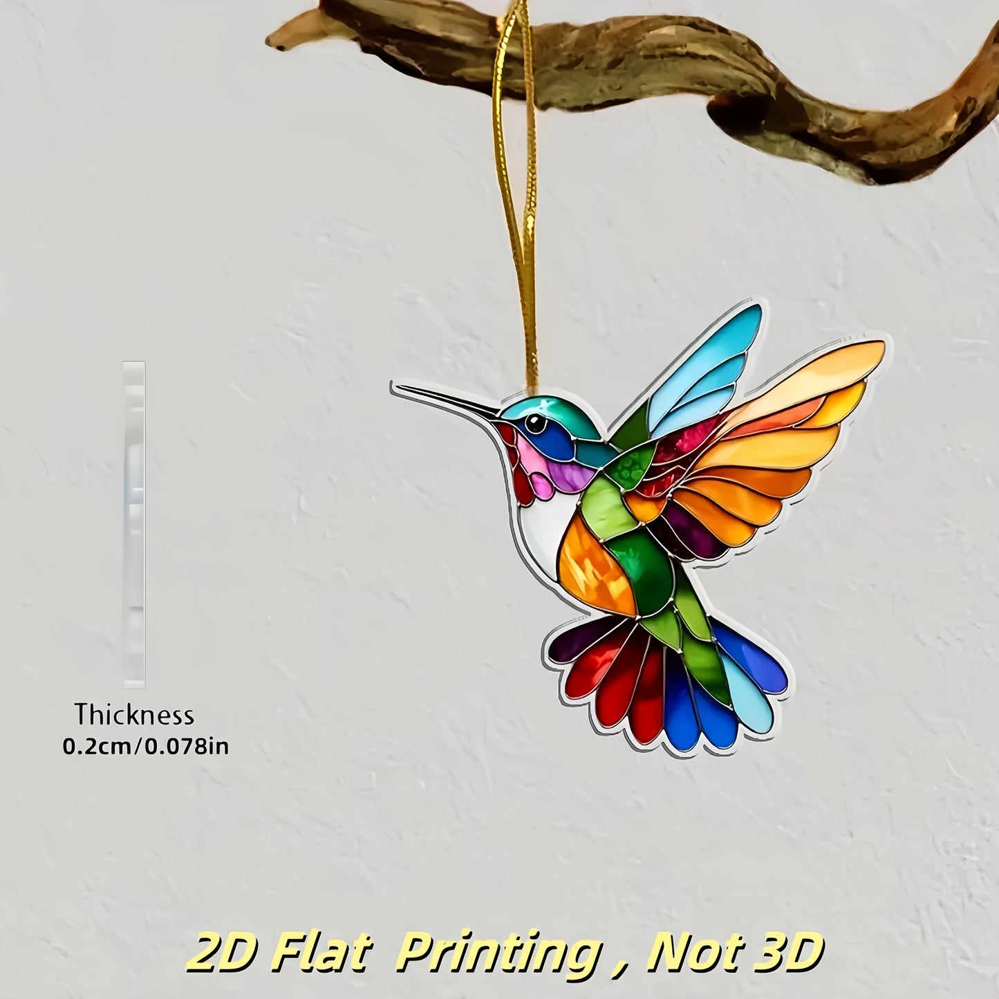 Decorative Acrylic Hummingbird Pendant – Vibrant Colors and Elegance