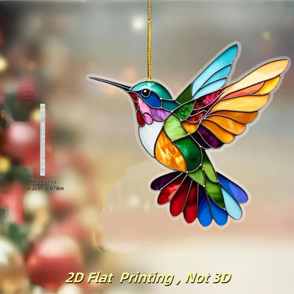 Decorative Acrylic Hummingbird Pendant – Vibrant Colors and Elegance