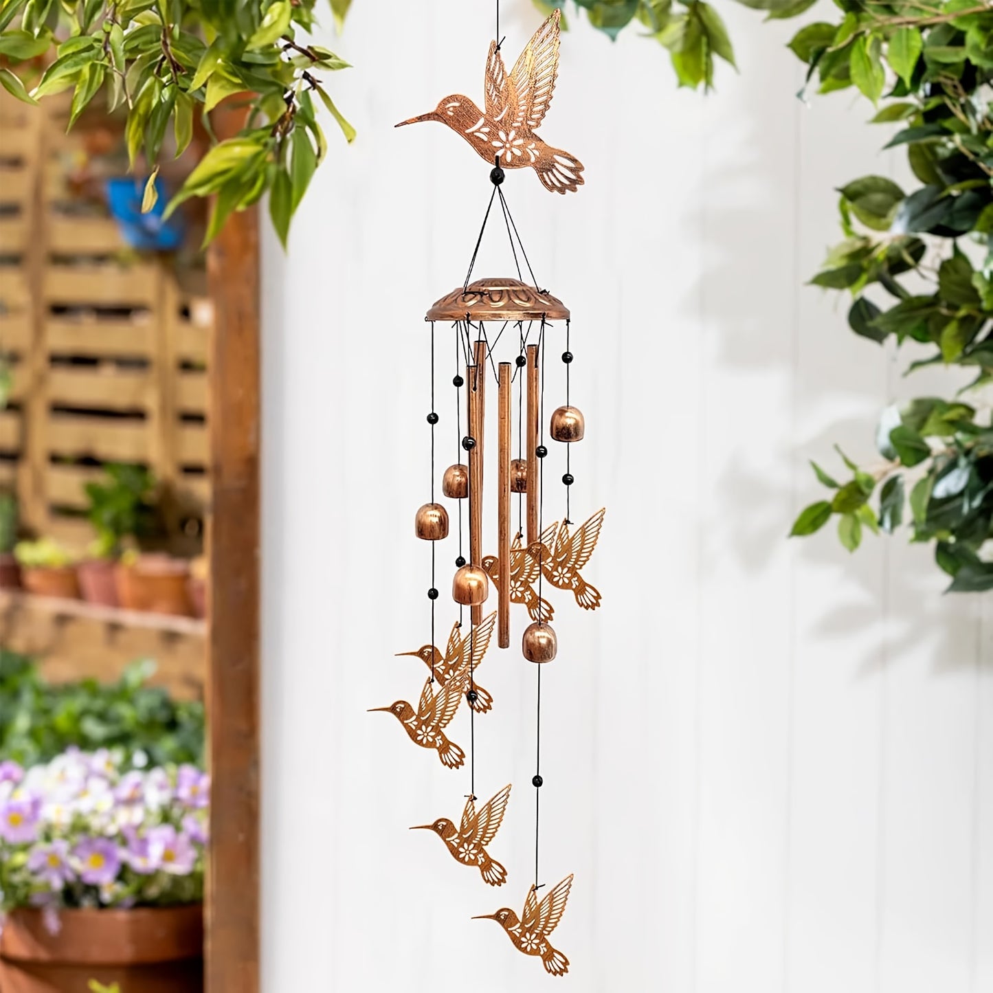 Hummingbird Wind Chime – Rustic Decoration for Garden and Patio